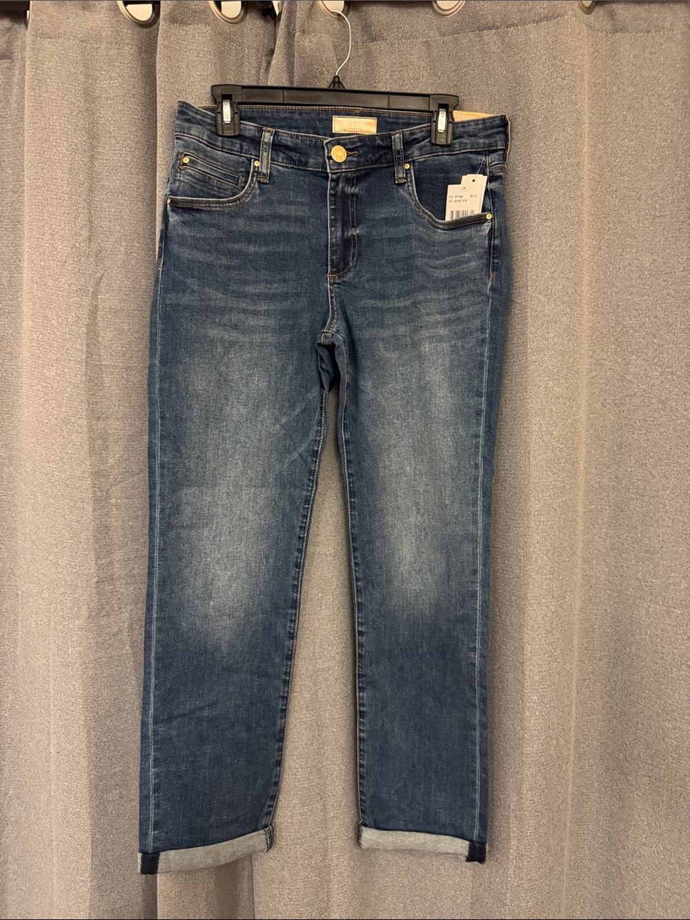Kut from the  Kloth Catherine Boyfriend Jeans in Dark Blue Wash